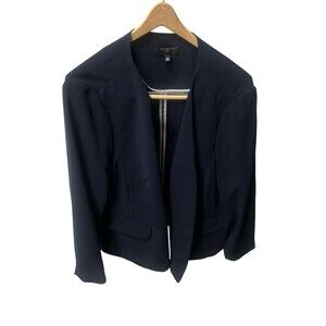 Talbots Womens Easy Travel Suiting Jacket Black Open Front  20W Plus